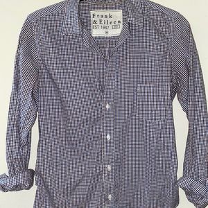 Frank & Eilee Navy & Sky Blue Mini Grid shirt